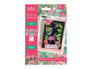 Flamazing Flamingos Metal Dies with Stencil 11 piece - Tropical Scene