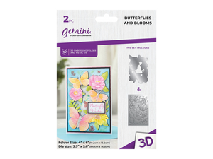 Gemini 4 x 6" 3D Embossing Folder & Metal Die - Butterflies and Blooms