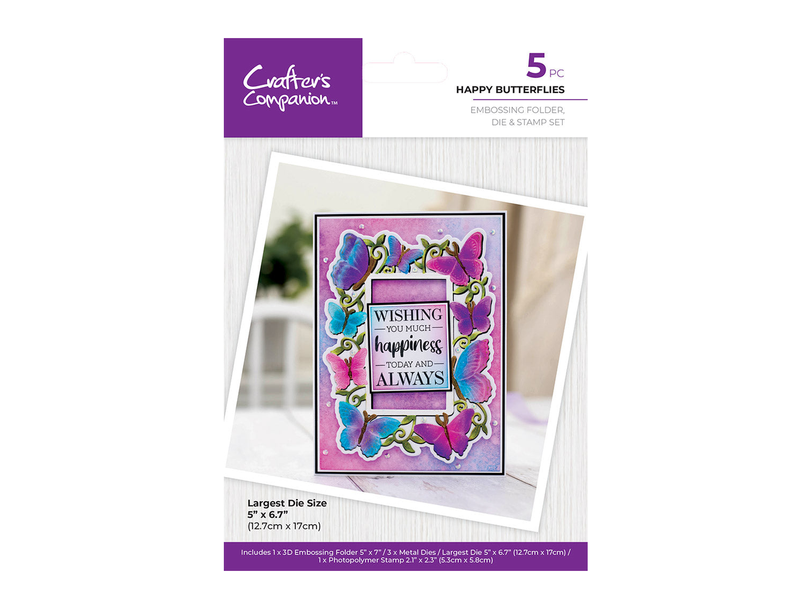 Gemini Embossed Frames Embossing Folder, Die & Stamp Set – Happy Butterflies