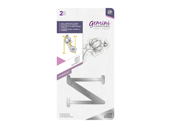 Gemini FOILPRESS Expressions Large Stamp and Die Set - Letter N