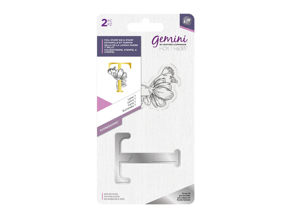 Gemini FOILPRESS Expressions Large Stamp and Die Set - Letter T