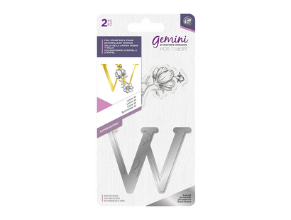 Gemini FOILPRESS Expressions Large Stamp and Die Set - Letter W