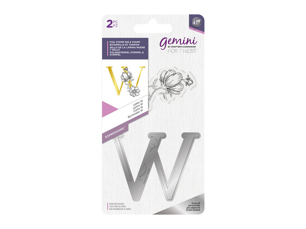 Gemini FOILPRESS Expressions Large Stamp and Die Set - Letter W