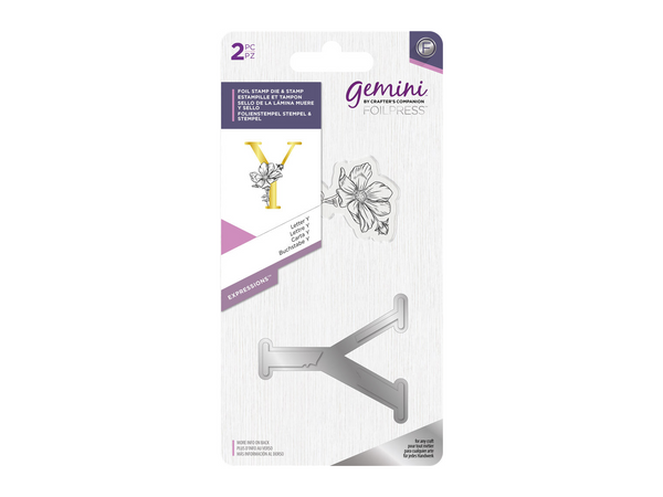 Gemini FOILPRESS Expressions Large Stamp and Die Set - Letter Y