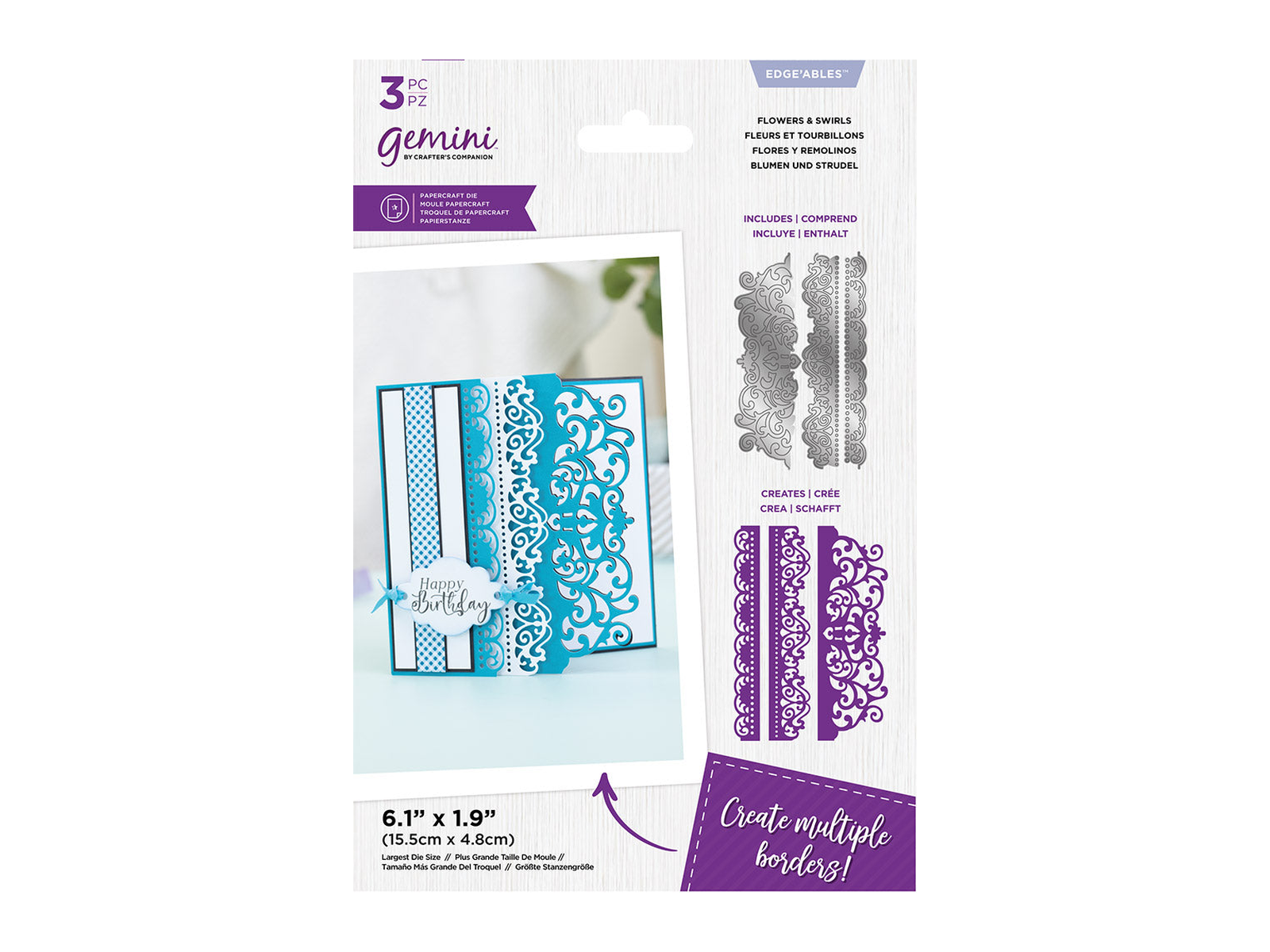 Gemini Delicate Lace Edgeable Die - Flowers And Swirls