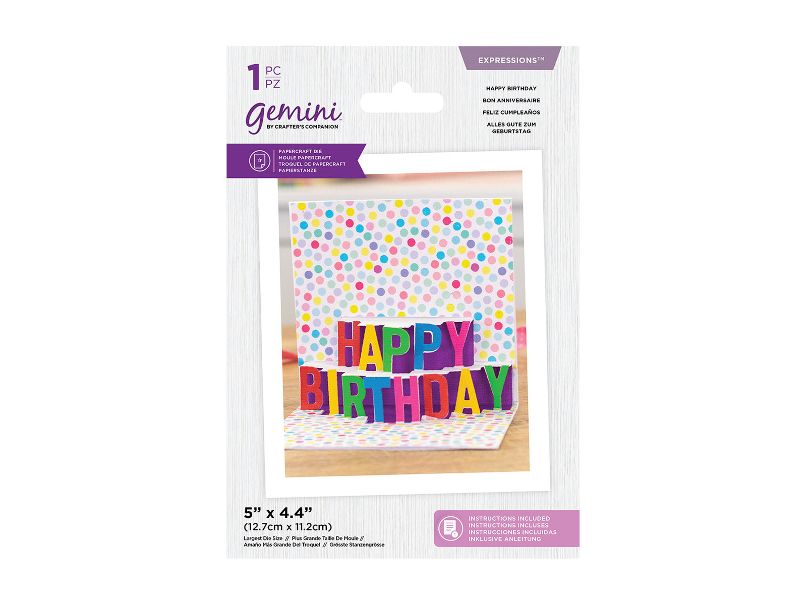 Gemini Die - Expressions - Shaped Pop Out - Happy Birthday