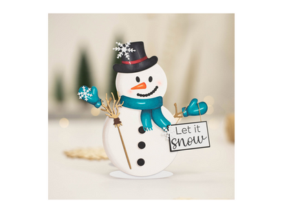 Gemini Shaped Card Base Stamp & Die - Cheerful Snowman