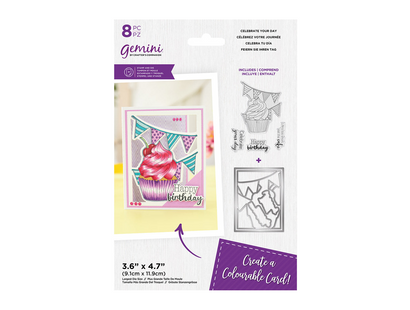 Gemini Colourable Create a Card Stamp & Die - Celebrate Your Day