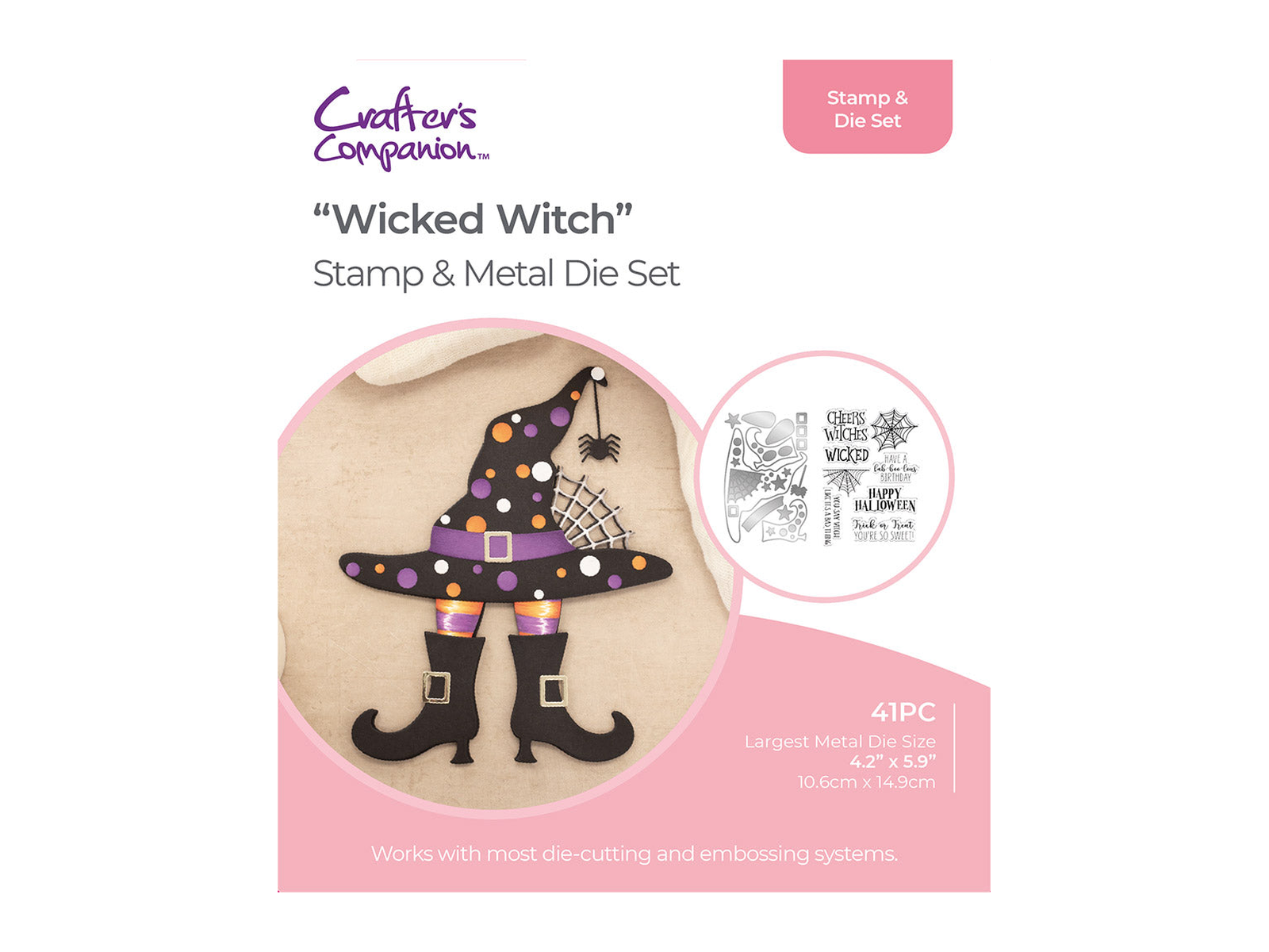 Gemini Shaped Card Base Stamp & Die - Wicked Witch