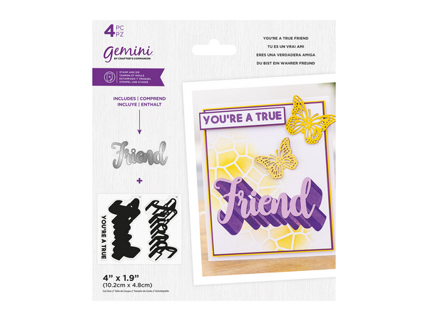 Gemini - Stamp & Die - You're a true Friend