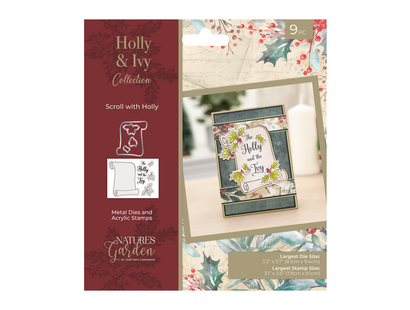 Nature’s Garden - Stamp and Die - Scroll With Holly