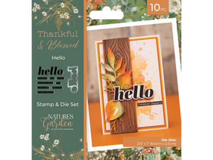 Nature's Garden - Thankful & Blessed Stamp and Die - Hello