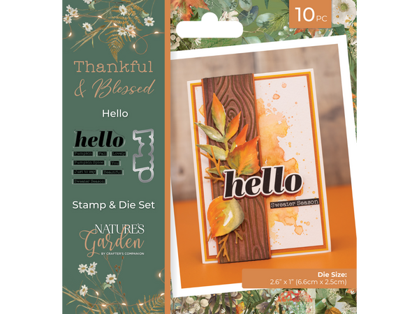 Nature's Garden - Thankful & Blessed Stamp and Die - Hello