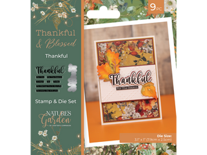 Nature's Garden - Thankful & Blessed Stamp and Die - Thankful