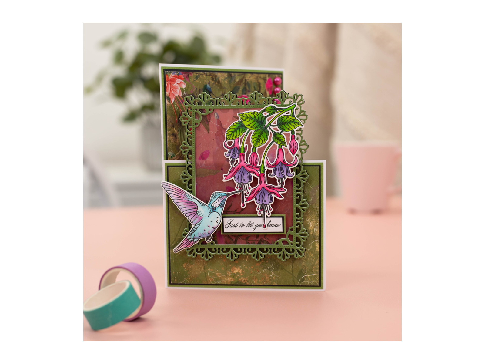 Nature's Garden Fabulous Fuchsia Stamp & Die - Majestic Hummingbird