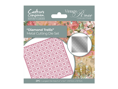 Nature's Garden Vintage Rose Die - Diamond Trellis