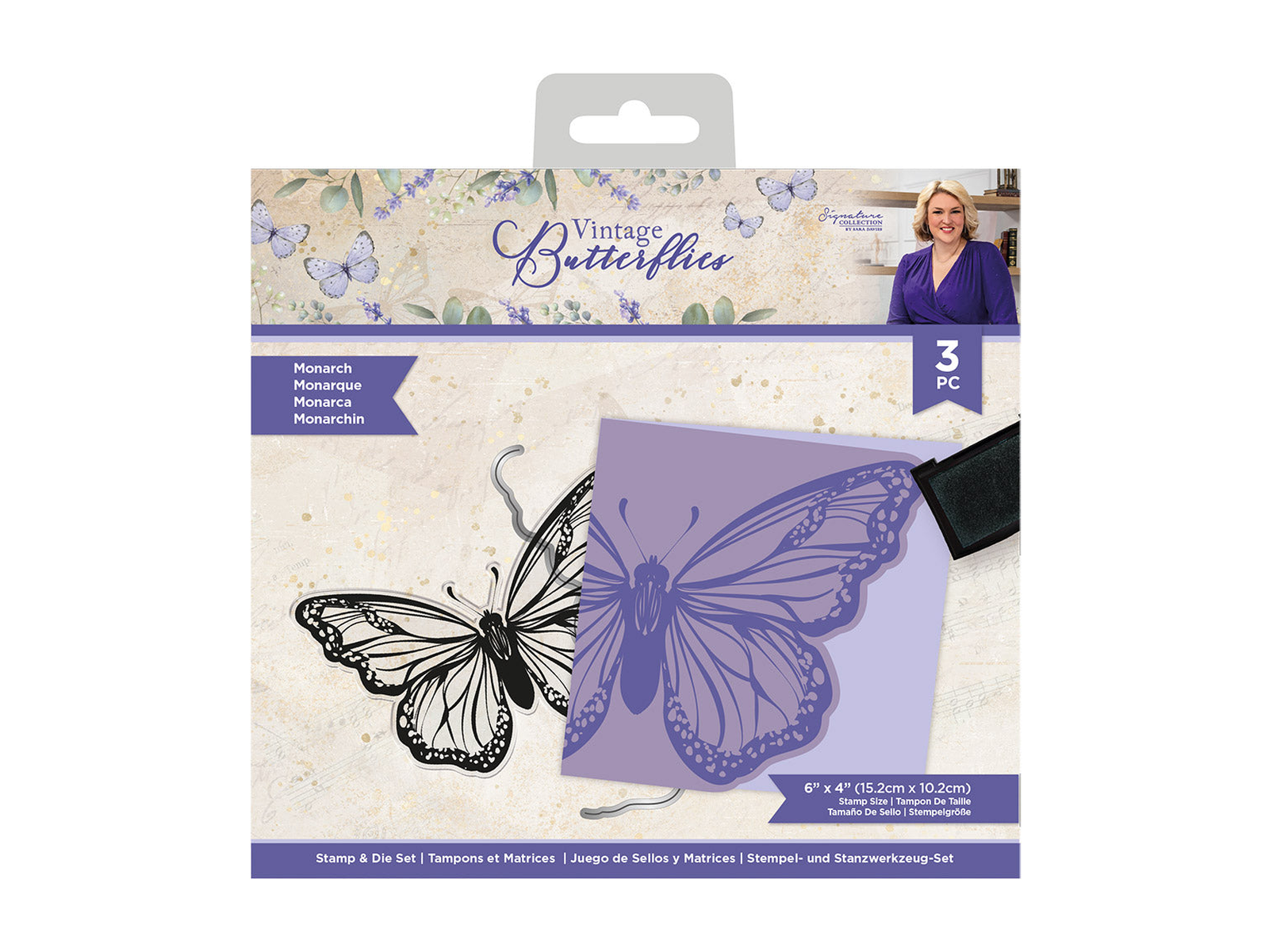 Sara Signature Vintage Butterflies Stamp and Die - Monarch