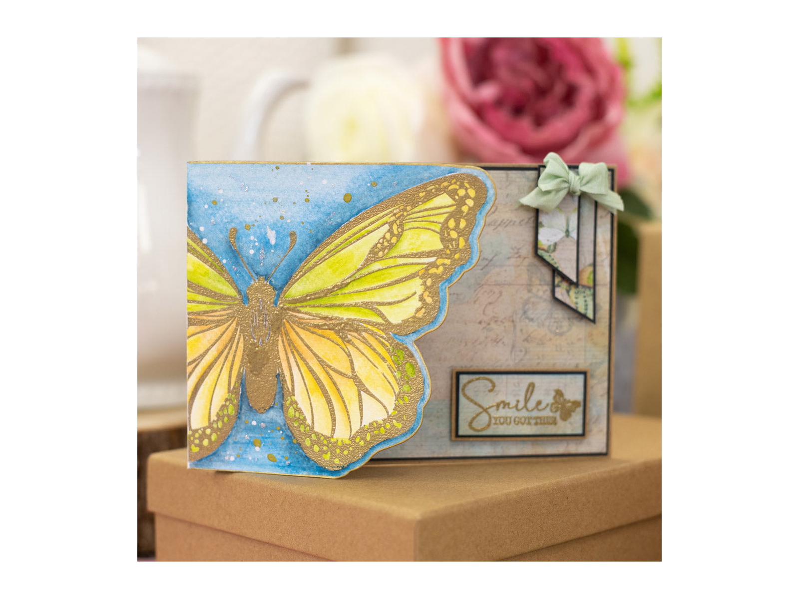 Sara Signature Vintage Butterflies Stamp and Die - Monarch