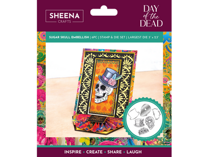 Sheena Douglass Day of the Dead Stamp & Die - Sugar Skull Embellish