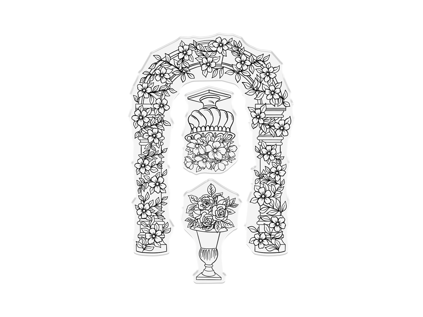 Sara Signature - Age of Elegance - Stamp & Die - Garden Arch & Topiary Urn