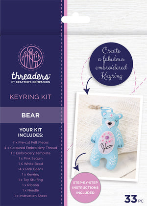 Threaders Felt Animal Keyring Kit Collection