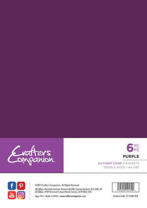 Crafter's Companion A4 Funky Foam - Purple - 6 Pack