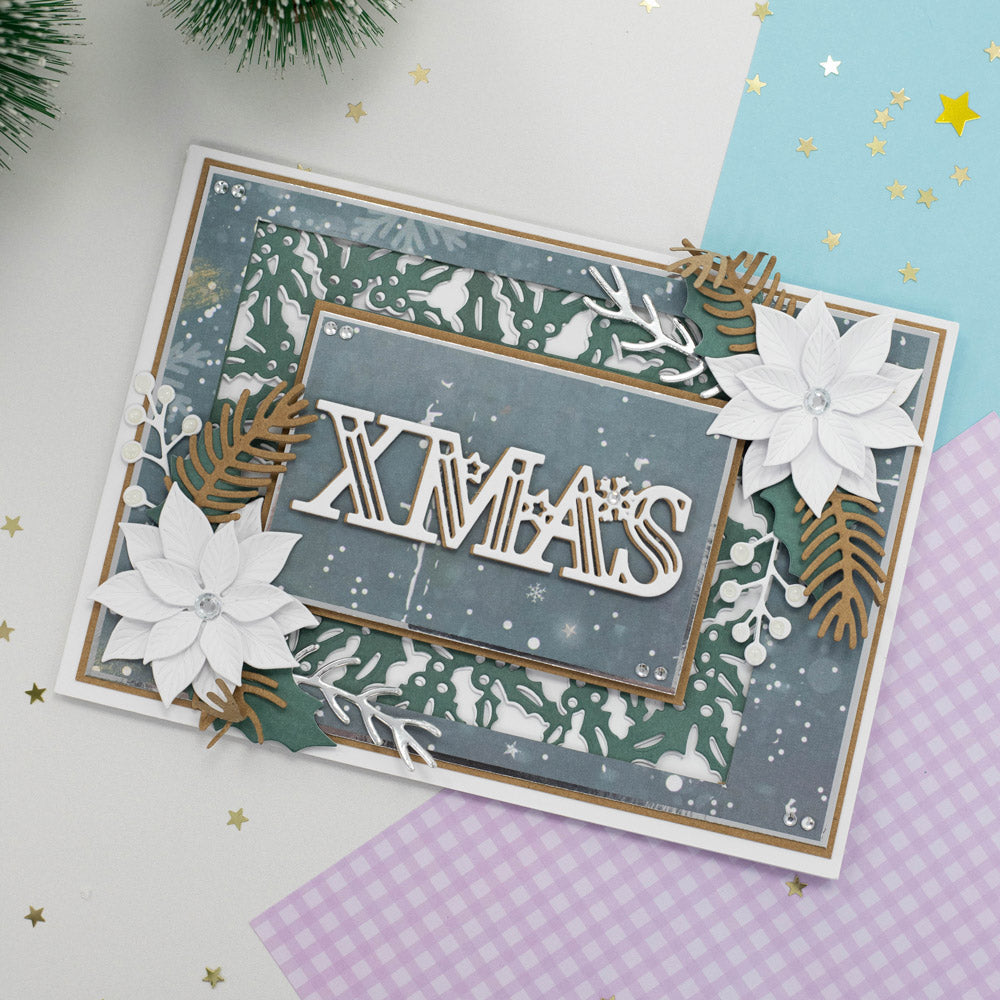 Gemini Festive Frames & Sentiments Die- Happy Xmas