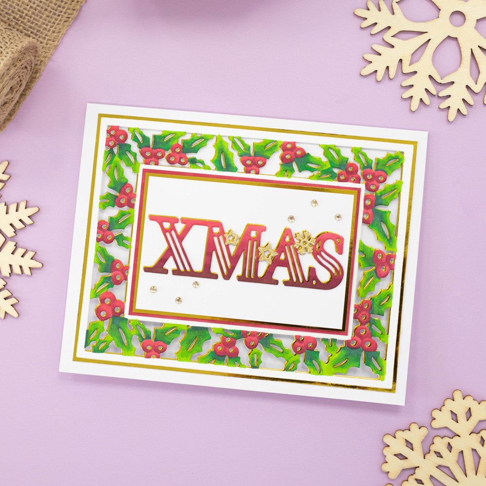 Gemini Festive Frames & Sentiments Die- Happy Xmas