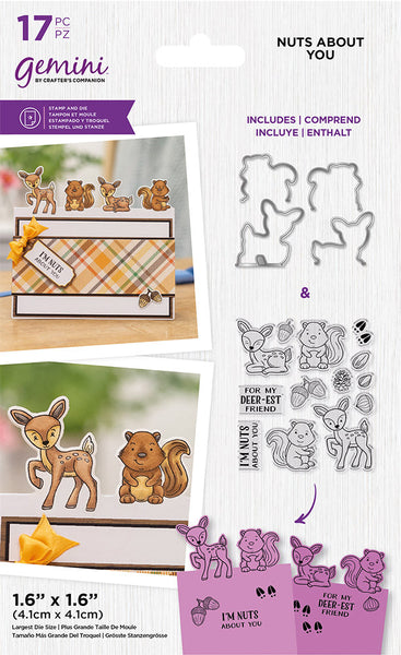 Crafter s Companion Animal Edge Stamp Die Set Nuts About You