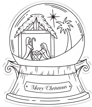 O' Holy Night Stamp and Die - Away in a Manger