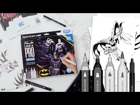 Batman Pro Fan Art Colouring Kit - Spectrum Noir