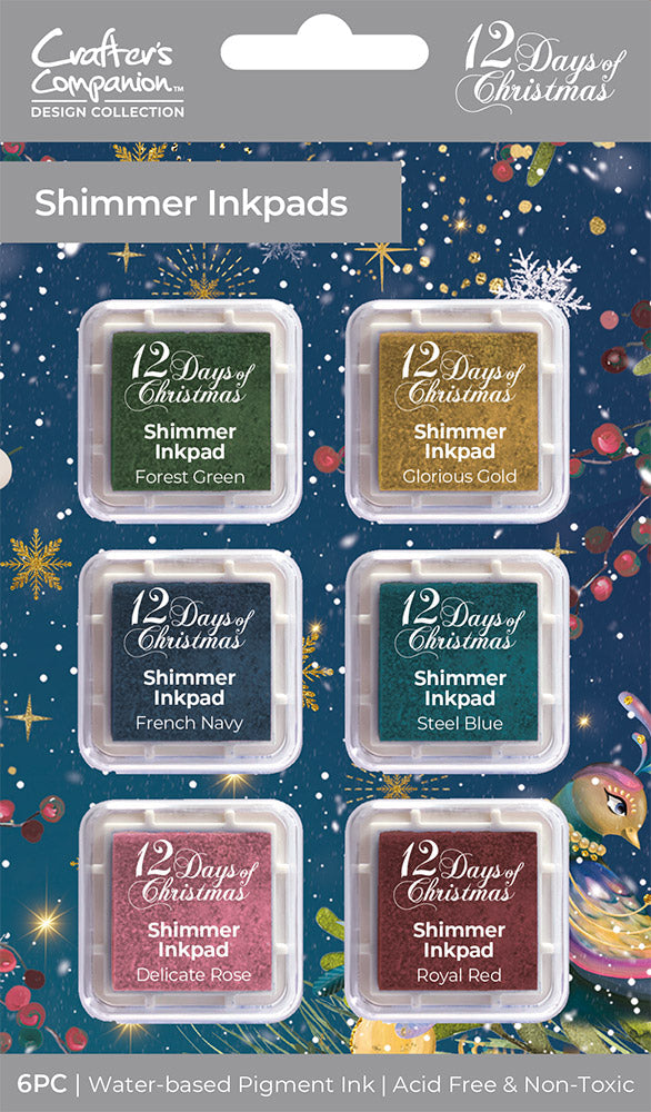 Twelve Days of Christmas Shimmer Pearl Ink Pads - 6 Pack – Crafters ...